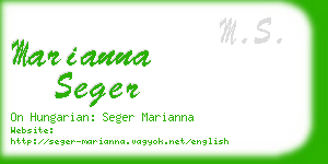 marianna seger business card